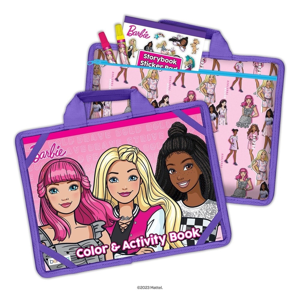 Barbie Storybook Lapdesk 2 Coloring Books Stickers Markers‎ - Picture 6 of 7